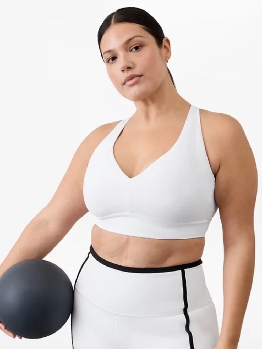 Athleta Solace Bra M D-DD Sports Bra - NWT - White